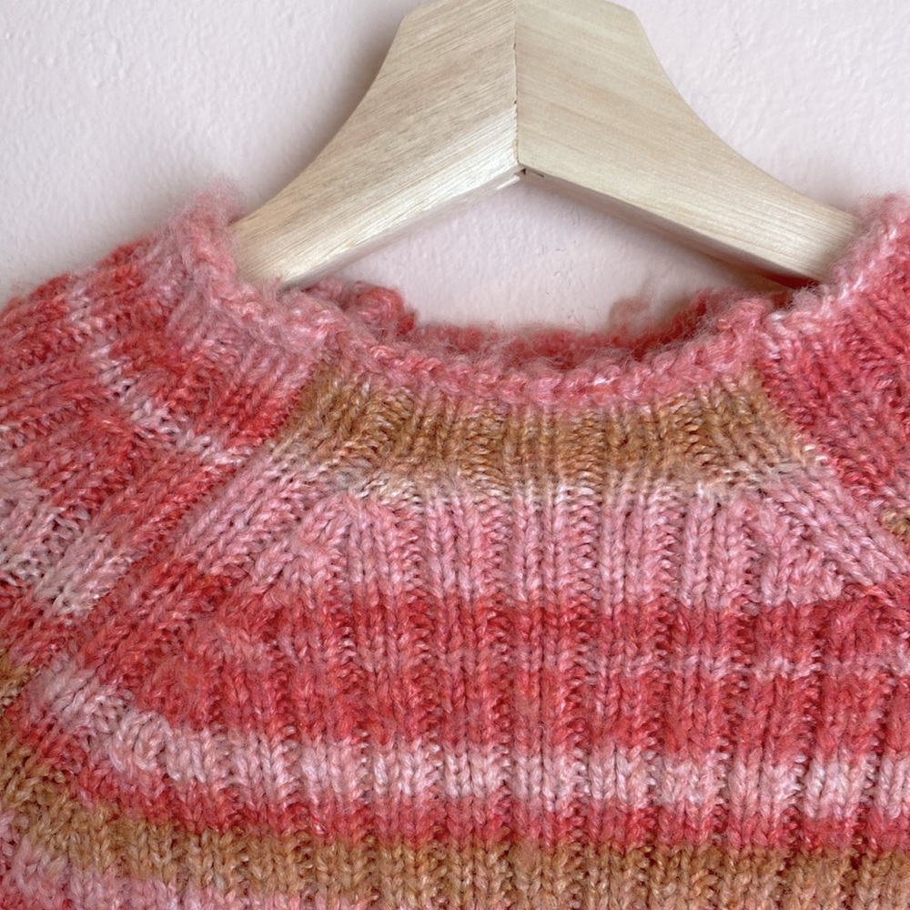 Anthropologie T.La Drea pink tan Space-Dyed Sweater, Size Medium - Picture 6 of 12